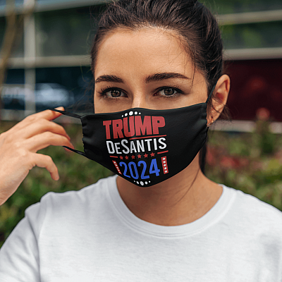 Alternative view of Trump Supporter Gift Trump Desantis 2024 Make America Florida Washable Reusable Face Mask