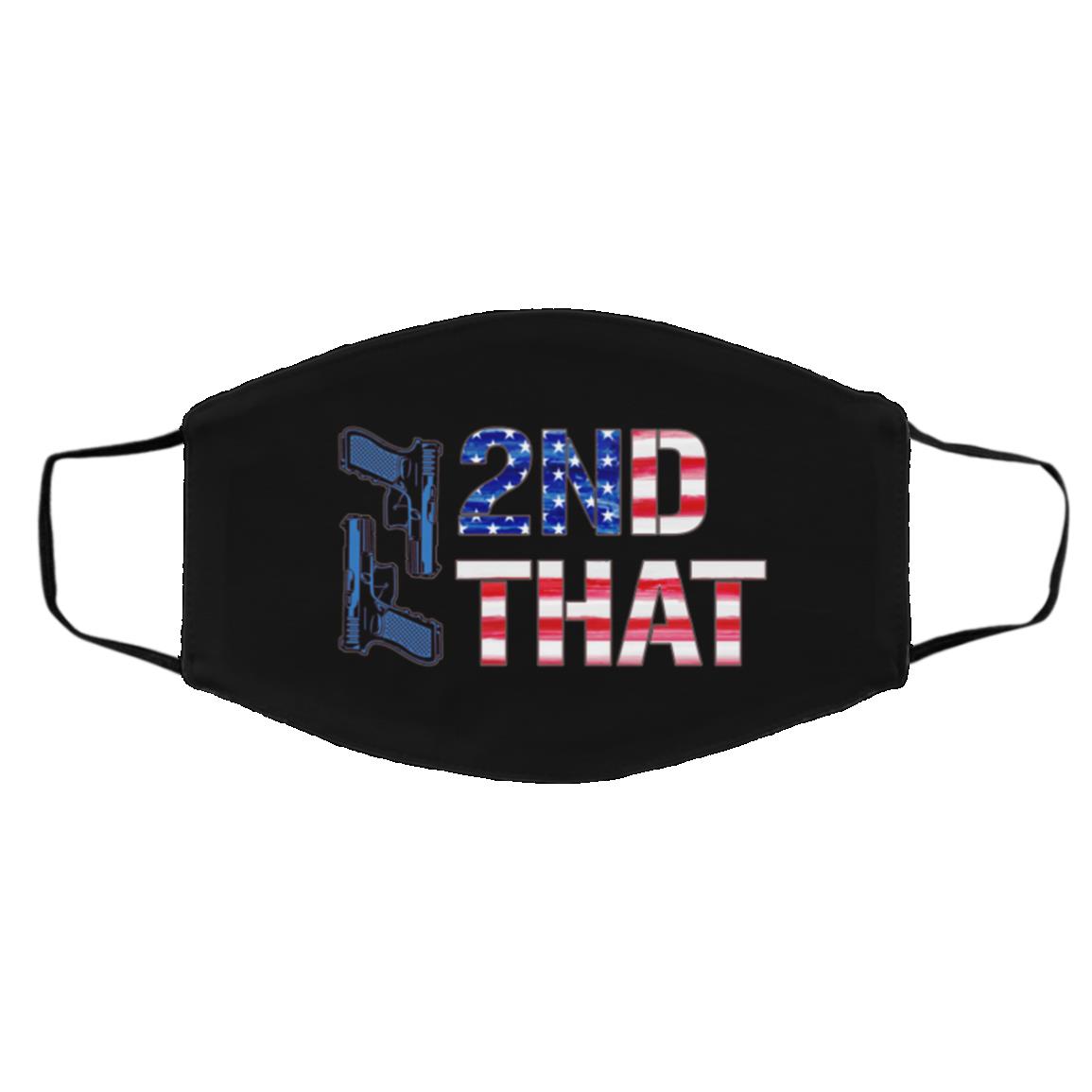 Gun I 2nd That American Flag, Black, Cloth Face Cover – Medium/Large