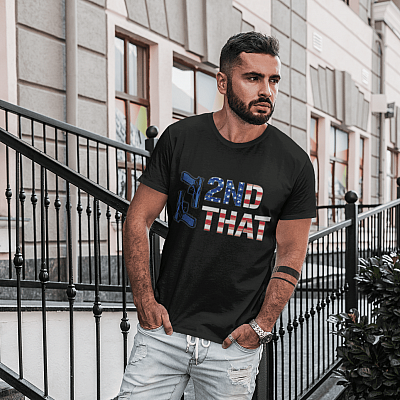 Alternative view of Gun I 2nd That American Flag Vintage T-Shirt - Support Second Amendment Shirt