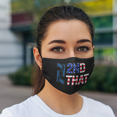 Alternative view of Gun I 2nd That American Flag Vintage Support Second Amendment Washable Reusable Custom Printed Cloth Face Mask Cover