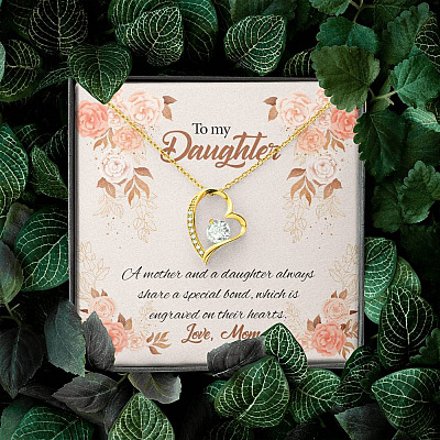 Mom to My Daughter a Mother and A Daughter Always Share a Special Bond Forever Love Pendant Necklace