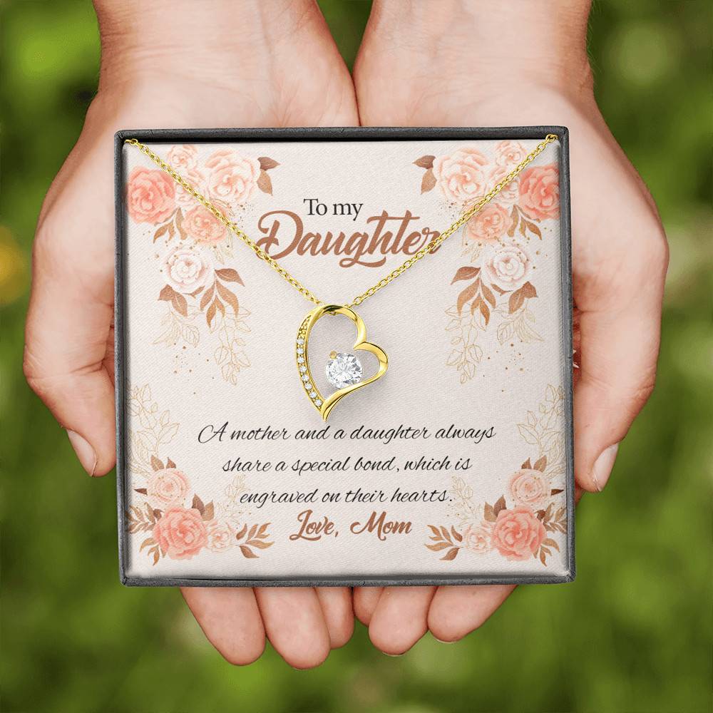 Mom to My Daughter a Mother and A Daughter Always Share a Special Bond Forever Love Pendant Necklace