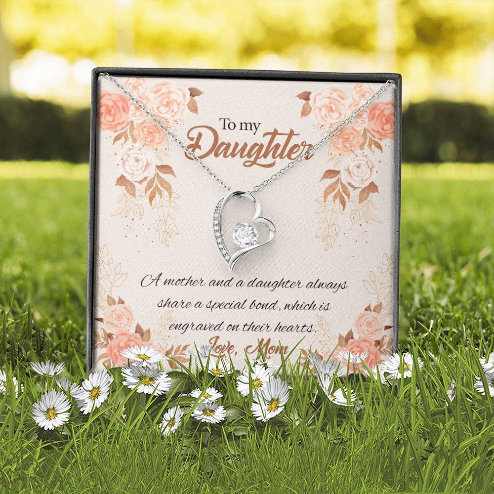 Mom to My Daughter a Mother and A Daughter Always Share a Special Bond Forever Love Pendant Necklace