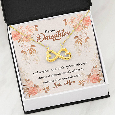 Mom to My Daughter a Mother and A Daughter Always Share a Special Bond Infinity Heart Pendant Necklace