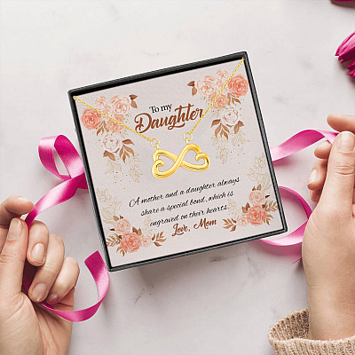 Alternative view of Mom to My Daughter a Mother and A Daughter Always Share a Special Bond Infinity Heart Pendant Necklace