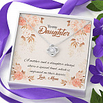 Mom to My Daughter a Mother and A Daughter Always Share a Special Bond Love Knot Pendant Necklace