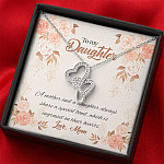 Mom to My Daughter a Mother and A Daughter Always Share a Special Bond Double Hearts Pendant Necklace