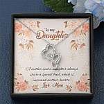 Mom to My Daughter a Mother and A Daughter Always Share a Special Bond Double Hearts Pendant Necklace