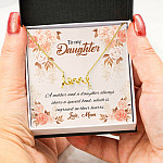 Mom to My Daughter a Mother and A Daughter Always Share a Special Bond Scripted Love Pendant Necklace