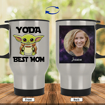 14 oz. Silver Travel Mug