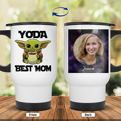 14 oz. White Travel Mug