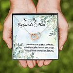 To My Boyfriend's Mom I Never Thought I'd Find the One Till I Met Your Son Interlocking Hearts Pendant Necklace