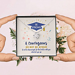 Graduation Gift Necklace Be Strong and Courageous Do Not Be Afraid Love Knot Pendant Necklace