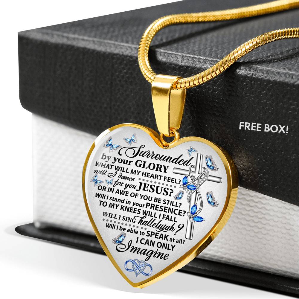 Surrounded By Your Glory What Will My Heart Feel Will I Dance For You Jesus Butterfly Heart Pendant Necklace - Bangle Surrounded By Your Glory What Will My Heart Feel Will I Dance For You Jesus Butterfly Heart Pendant Necklace - Bangle