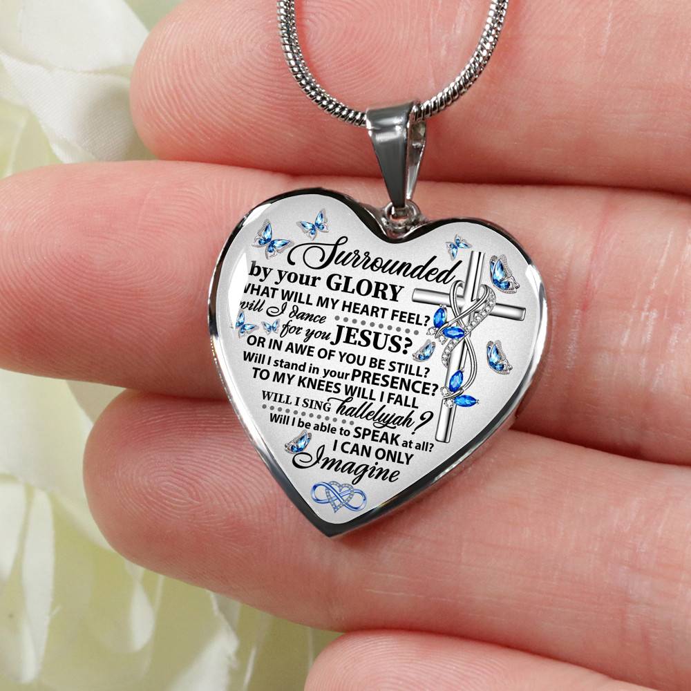 Surrounded By Your Glory What Will My Heart Feel Will I Dance For You Jesus Butterfly Heart Pendant Necklace - Bangle Surrounded By Your Glory What Will My Heart Feel Will I Dance For You Jesus Butterfly Heart Pendant Necklace - Bangle