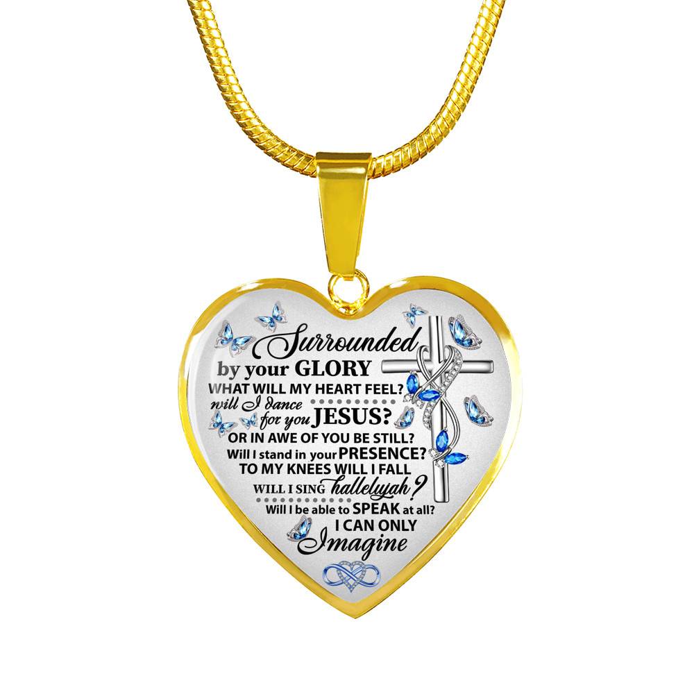 Surrounded By Your Glory What Will My Heart Feel Will I Dance For You Jesus Butterfly Heart Pendant Necklace - Bangle Surrounded By Your Glory What Will My Heart Feel Will I Dance For You Jesus Butterfly Heart Pendant Necklace - Bangle