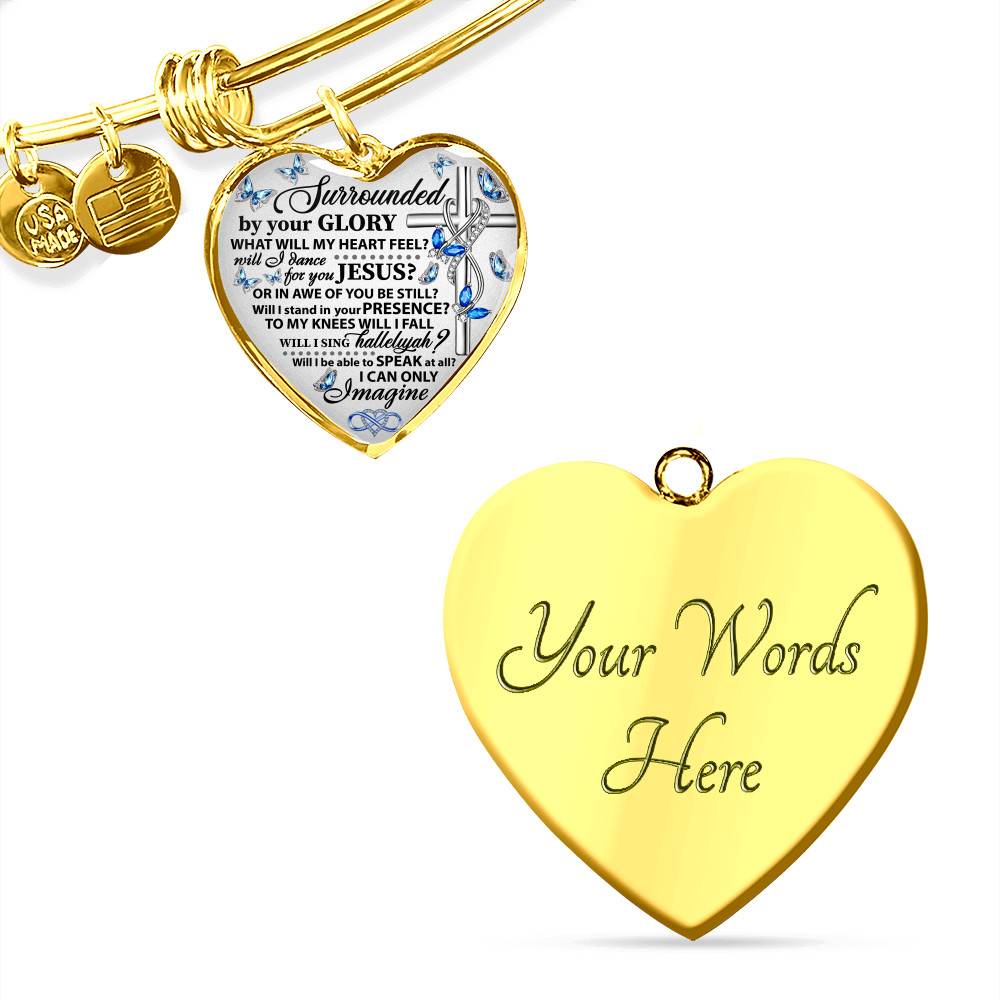 Surrounded By Your Glory What Will My Heart Feel Will I Dance For You Jesus Butterfly Heart Pendant Necklace - Bangle Surrounded By Your Glory What Will My Heart Feel Will I Dance For You Jesus Butterfly Heart Pendant Necklace - Bangle