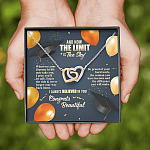 And Now The Limit Is The Sky Wherever Your Journey In Life May Take You Graduation Interlocking Hearts Pendant Necklace