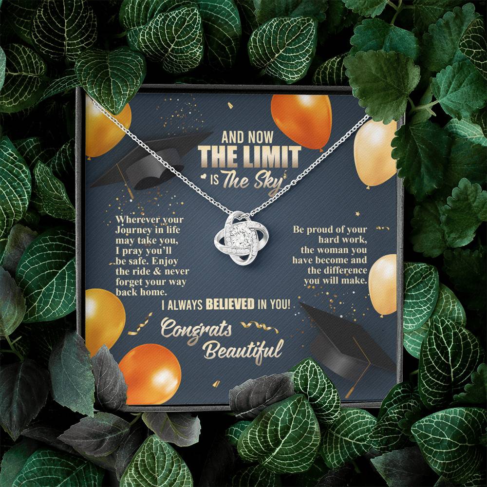 And Now The Limit Is The Sky Wherever Your Journey In Life May Take You Graduation Love Knot Necklace