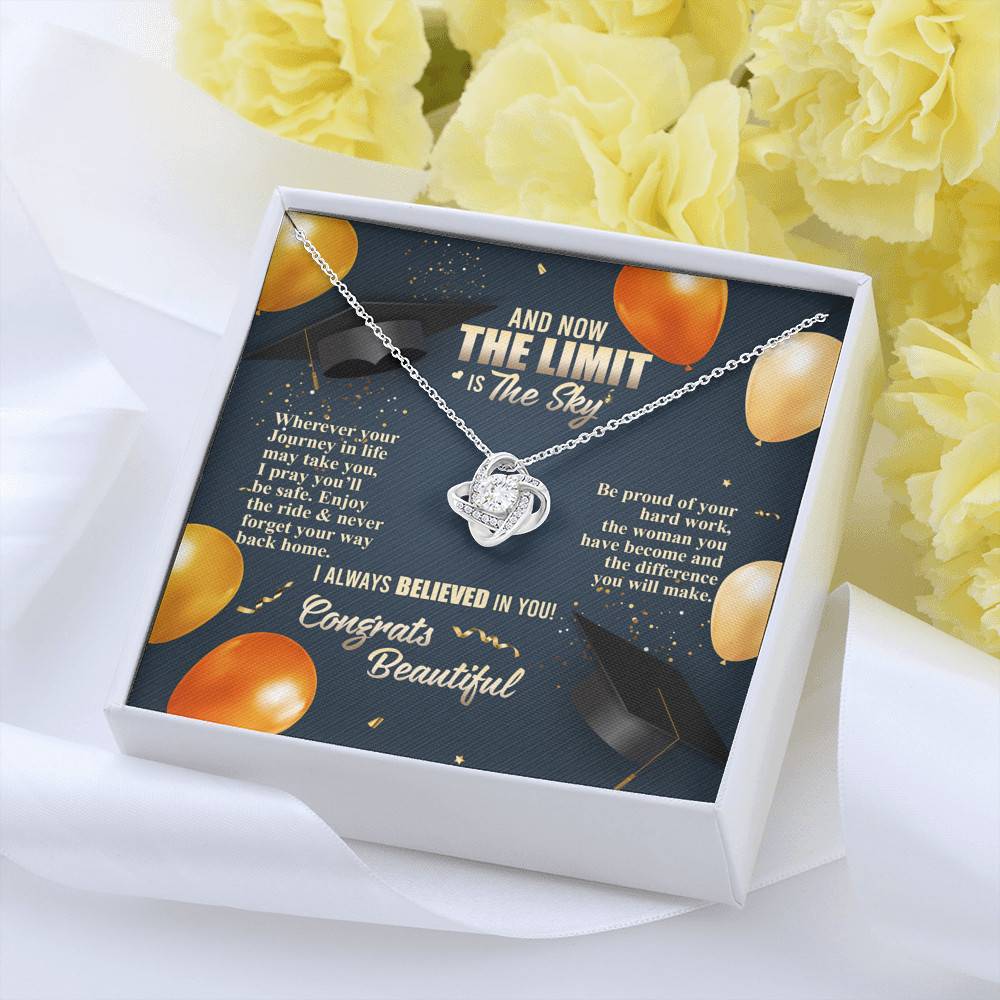 And Now The Limit Is The Sky Wherever Your Journey In Life May Take You Graduation Love Knot Necklace