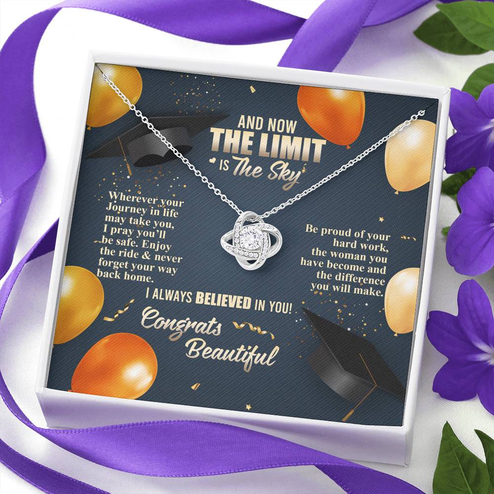 And Now The Limit Is The Sky Wherever Your Journey In Life May Take You Graduation Love Knot Necklace