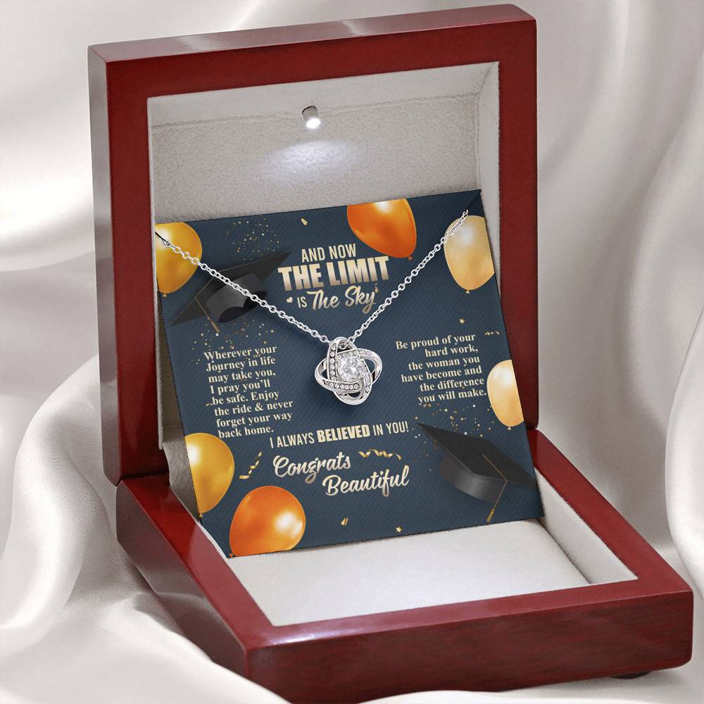 And Now The Limit Is The Sky Wherever Your Journey In Life May Take You Graduation Love Knot Necklace