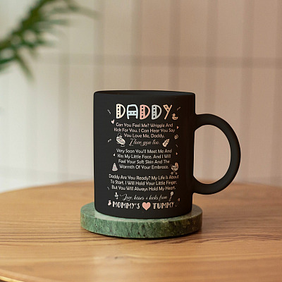 Alternative view of Daddy Can You Feel Me Ceramic Coffee Mug - Love Kisses From Mummy Tummy Mug