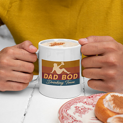 Alternative view of Dad Bod Drinking Team Ceramic Coffee Mug - Beer Stein - Water Bottle - Color Changing Mug - Fathers Day Mug