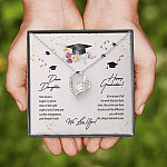 Dear Daughter Happy Graduation We Love You Forever Love Heart Pendant Necklace - Graduation Day Gift For Her