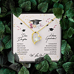 Dear Daughter Happy Graduation We Love You Forever Love Heart Pendant Necklace - Graduation Day Gift For Her