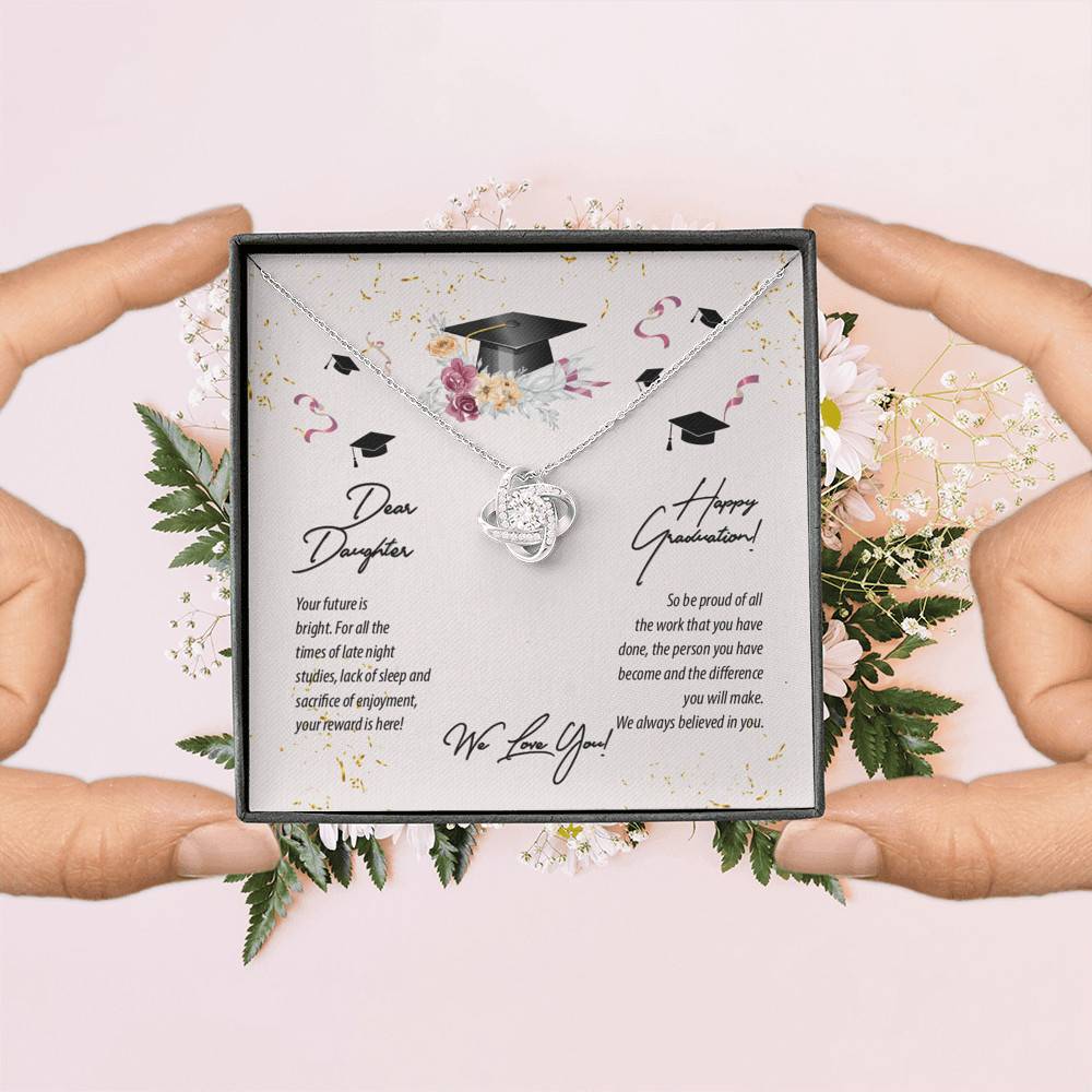 Dear Daughter Happy Graduation We Love You Love Knot Pendant Necklaces - Graduation Day Gift For Her Dear Daughter Happy Graduation We Love You Love Knot Pendant Necklaces - Graduation Day Gift For Her