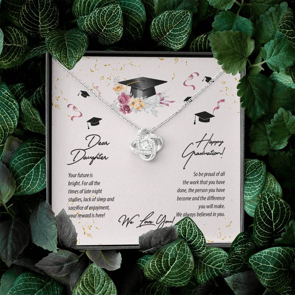 Dear Daughter Happy Graduation We Love You Love Knot Pendant Necklaces - Graduation Day Gift For Her Dear Daughter Happy Graduation We Love You Love Knot Pendant Necklaces - Graduation Day Gift For Her