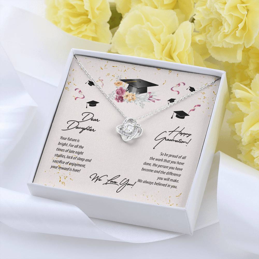 Dear Daughter Happy Graduation We Love You Love Knot Pendant Necklaces - Graduation Day Gift For Her Dear Daughter Happy Graduation We Love You Love Knot Pendant Necklaces - Graduation Day Gift For Her