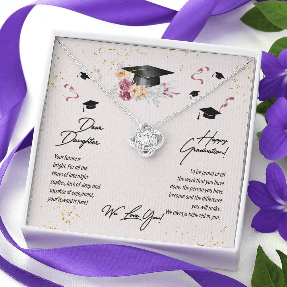 Dear Daughter Happy Graduation We Love You Love Knot Pendant Necklaces - Graduation Day Gift For Her Dear Daughter Happy Graduation We Love You Love Knot Pendant Necklaces - Graduation Day Gift For Her