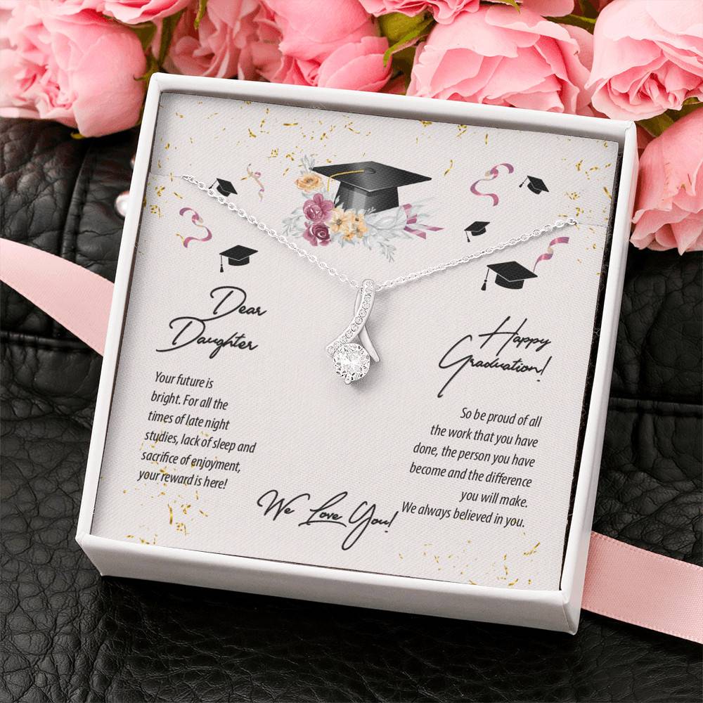 Dear Daughter Happy Graduation We Love You Alluring Beauty Pendant Necklace - Graduation Day Gift For Her