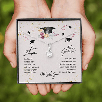 Dear Daughter Happy Graduation We Love You Alluring Beauty Pendant Necklace - Graduation Day Gift For Her