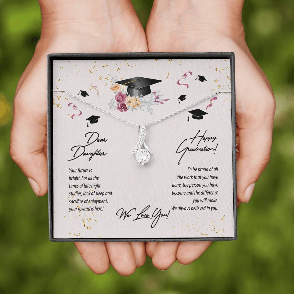 Dear Daughter Happy Graduation We Love You Alluring Beauty Pendant Necklace - Graduation Day Gift For Her