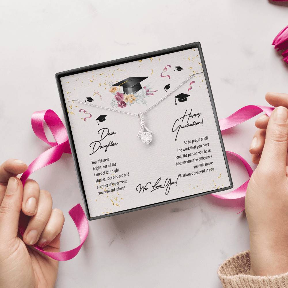 Dear Daughter Happy Graduation We Love You Alluring Beauty Pendant Necklace - Graduation Day Gift For Her