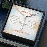 To A Handsome Young Man On Your Baptism Thinking Of You With Love Artisan Crafted Cross Necklace