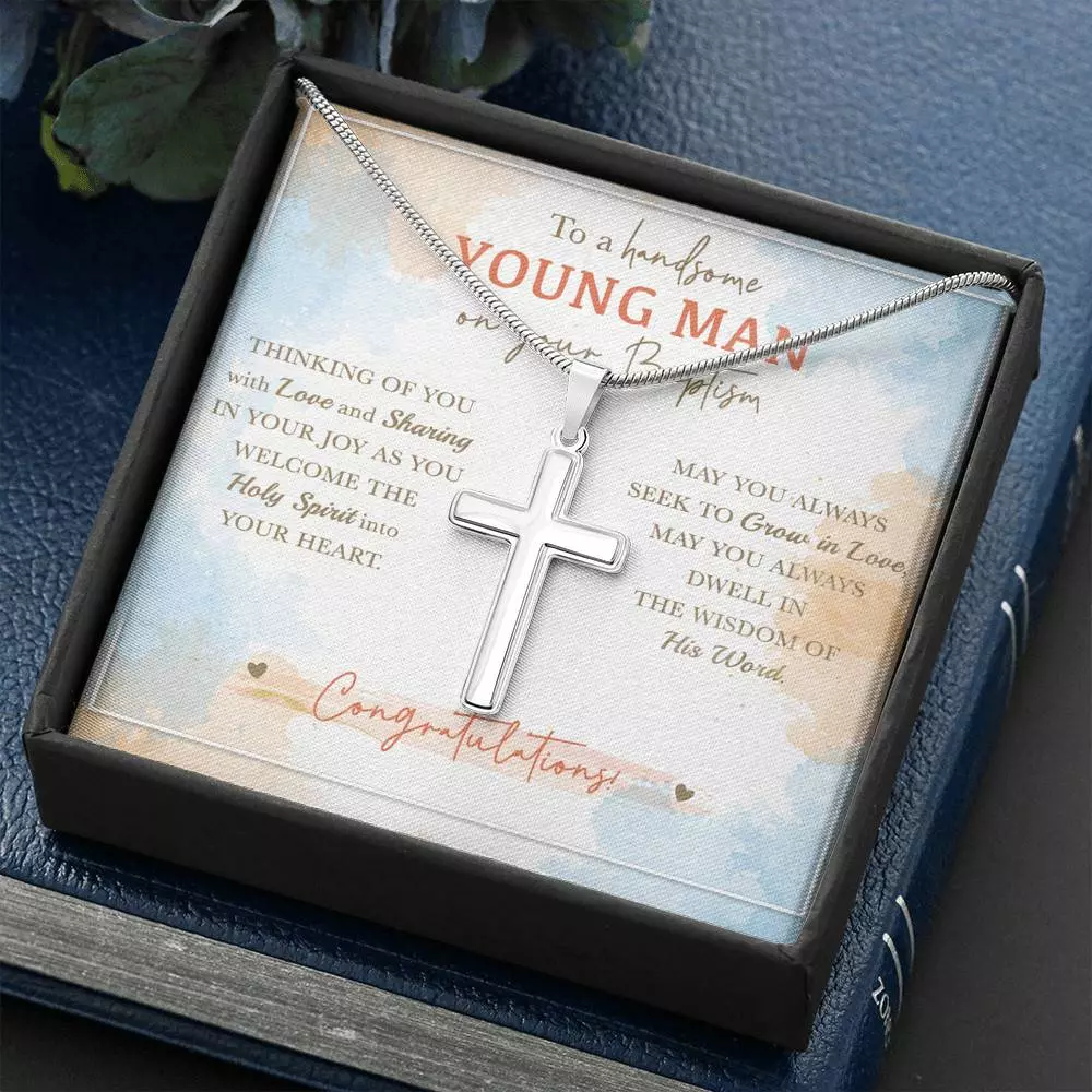 Baptism Cross Necklace Boy To A Handsome Young Man On Your Baptism
