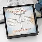 To A Handsome Young Man On Your Baptism Thinking Of You With Love Artisan Crafted Cross Necklace
