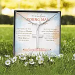 To A Handsome Young Man On Your Baptism Thinking Of You With Love Artisan Crafted Cross Necklace