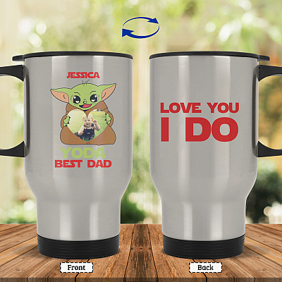 14 oz. Silver Travel Mug