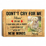 3KT. Don't Cry For Me Dad Mom Dog Custom Photo - Sample Design, White, 0.75'' Framed Canvas