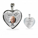Personalized Custom Photo Daddy's Girl I Used To Be His Angel Now He's Mine Dad Memorial Heart Necklace - Bangle