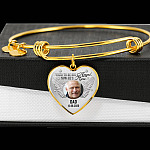 Personalized Custom Photo Daddy's Girl I Used To Be His Angel Now He's Mine Dad Memorial Heart Necklace - Bangle