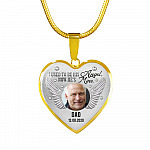 Personalized Custom Photo Daddy's Girl I Used To Be His Angel Now He's Mine Dad Memorial Heart Necklace - Bangle
