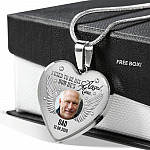 Personalized Custom Photo Daddy's Girl I Used To Be His Angel Now He's Mine Dad Memorial Heart Necklace - Bangle