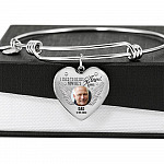 Personalized Custom Photo Daddy's Girl I Used To Be His Angel Now He's Mine Dad Memorial Heart Necklace - Bangle
