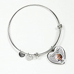 Personalized Custom Photo Daddy's Girl I Used To Be His Angel Now He's Mine Dad Memorial Heart Necklace - Bangle